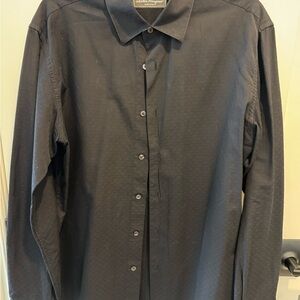 Salvatore Ferragamo Men's Black Button-Up Dress Shirt